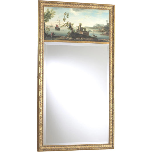 Classical Trumeau Building by Chelsea House in gold frame, mirror. Made from hand painted oil in a eclectic & global style.