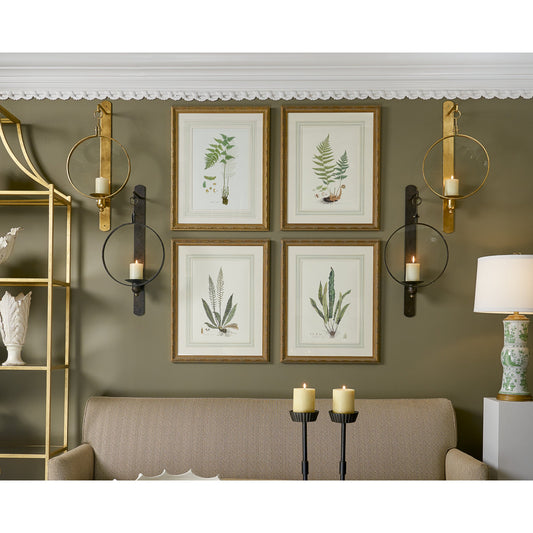 Curtis Ferns I by Chelsea House in gold frame, french mat. Made from lithograph print in a traditional style.