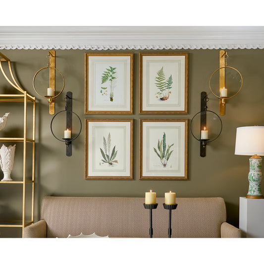 Curtis Ferns III by Chelsea House in gold frame, french mat. Made from lithograph print in a traditional style.