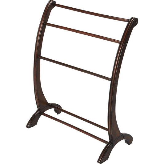 001 S-242491 | Primary Silo | Nathaniel Plantation Cherry Blanket Stand by Butler Specialty Company in dark brown and plantation cherry. Made from rubberwood, poplar hardwood solids in a traditional style.