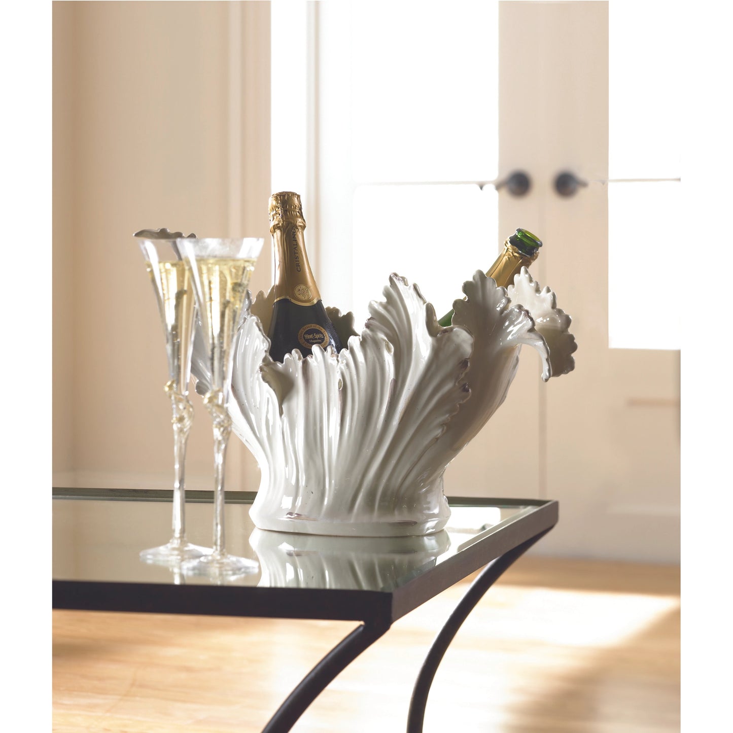 004 SR-381838 | Additional Silo | Acanthus Leaf Bowl by Chelsea House. Made from hand painted ceramic in a traditional style.