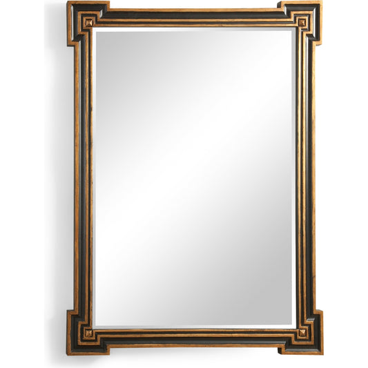 001 SR-383719 | Primary Silo | Richards Mirror by Chelsea House in black, gold, beveled. Made from unique in a traditional style.