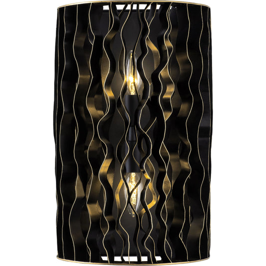 001 SI-1991382 | Primary Silo | Estela Sconce by Varaluz in matte black/french gold. Made from unique in a modern style.