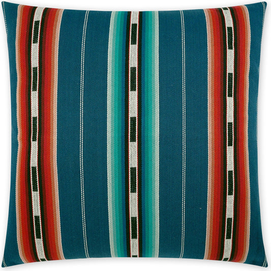 Sonora Stripe Throw Pillow by DV Kap Home in blue. Made from 100% cotton in a modern style.