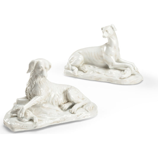 White Dogs (Set of 2) by Chelsea House in white. Made from hand finished in a traditional style.