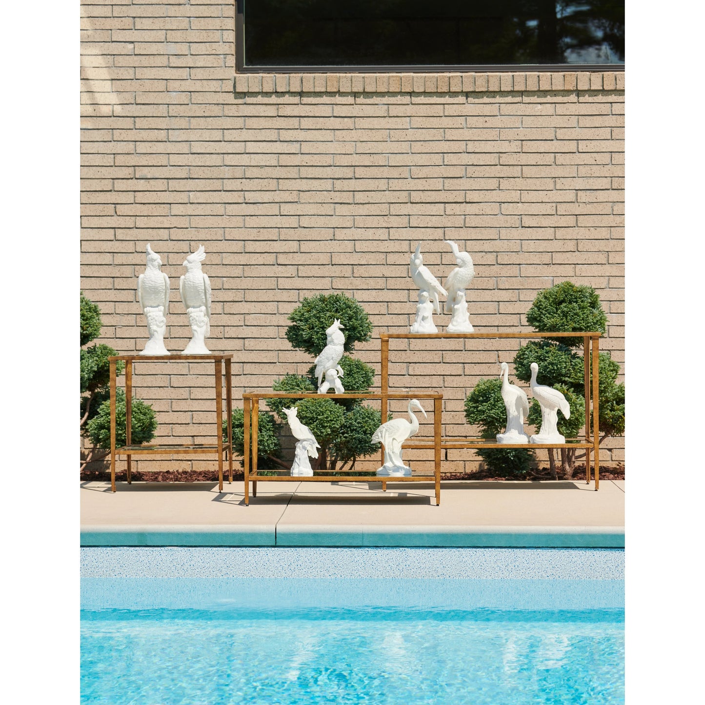 002 SR-382222 | Lifestyle | Carson Console by Chelsea House in antique gold leaf, clear. Made from iron, glass in a transitional style.