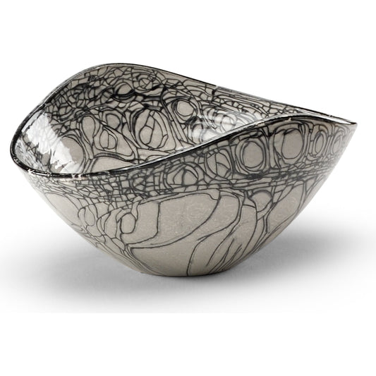 001 SR-382044 | Additional Silo | Oval Centerpiece by Chelsea House in black and white swirl glaze. Made from swirl glaze in black on white in a eclectic & global style.