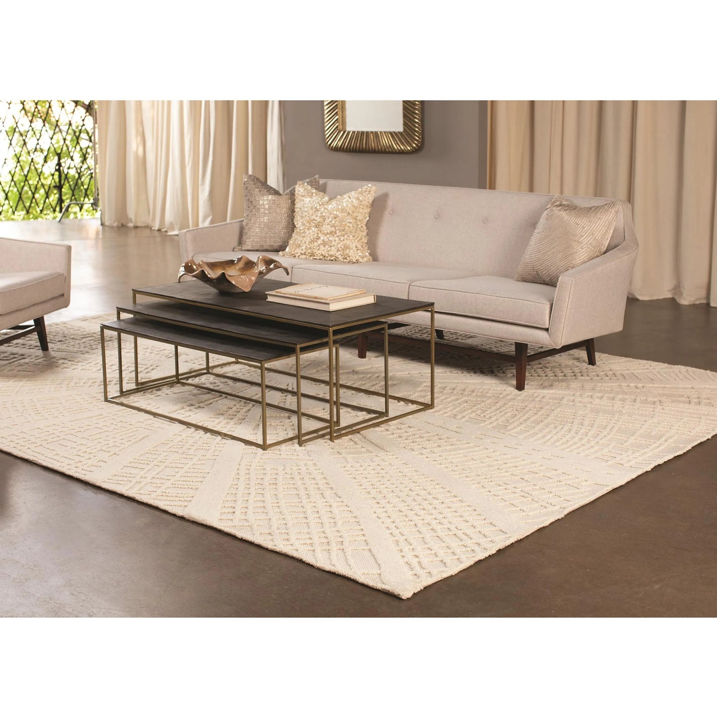 009 SI-2445853,SI-2445854,SI-2445855 | Additional Silo | Vortex Rug by Global Views. Made from 100% wool, 100% cotton backing in a unique style.