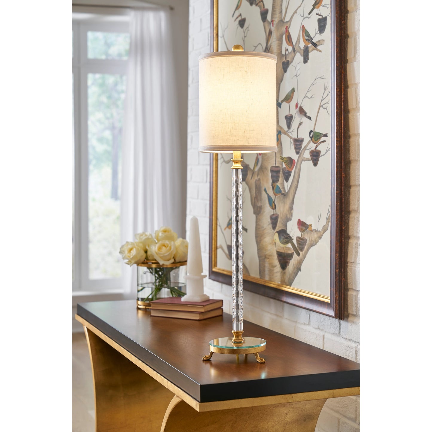 003 SR-384082 | Additional Silo | Thames Console by Chelsea House in antique gold leaf. Made from hand made, finished iron in a modern style.