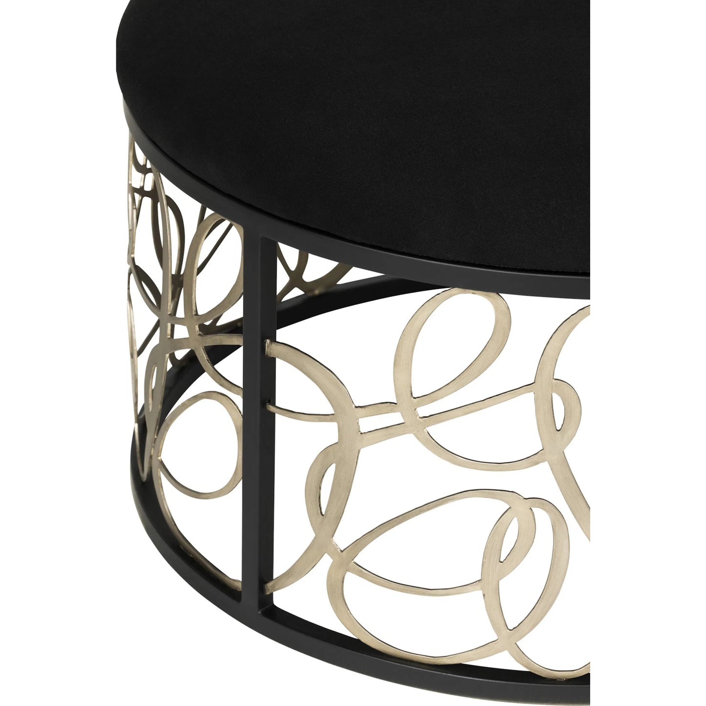 006 SI-2332143 | Closeup | Scribble Nesting Table and Ottoman by Varaluz in matte black, artifact. Made from unique in a modern style.