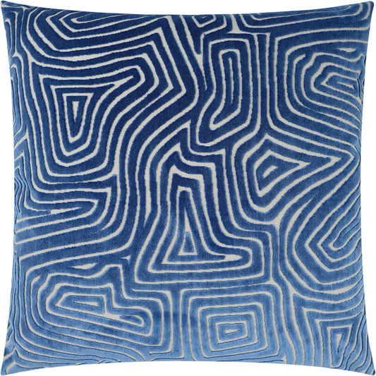Vertigo Throw Pillow by DV Kap Home in blue. Made from 58% polyester, 42% viscose in a modern style.