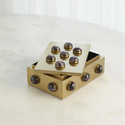 Pandora Amethyst Box by Global Views. Made from stainless steel, pandora amethyst in a eclectic & global style.