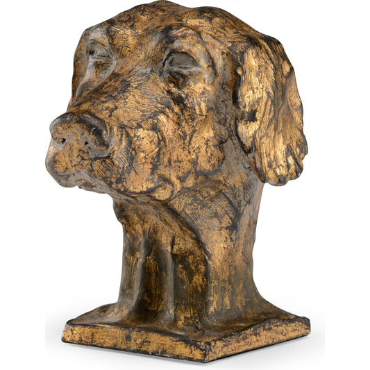 Dog Sculpture by Chelsea House in antique gold, bronze. Made from antique gold bronze finish in a cottage & farmhouse style.