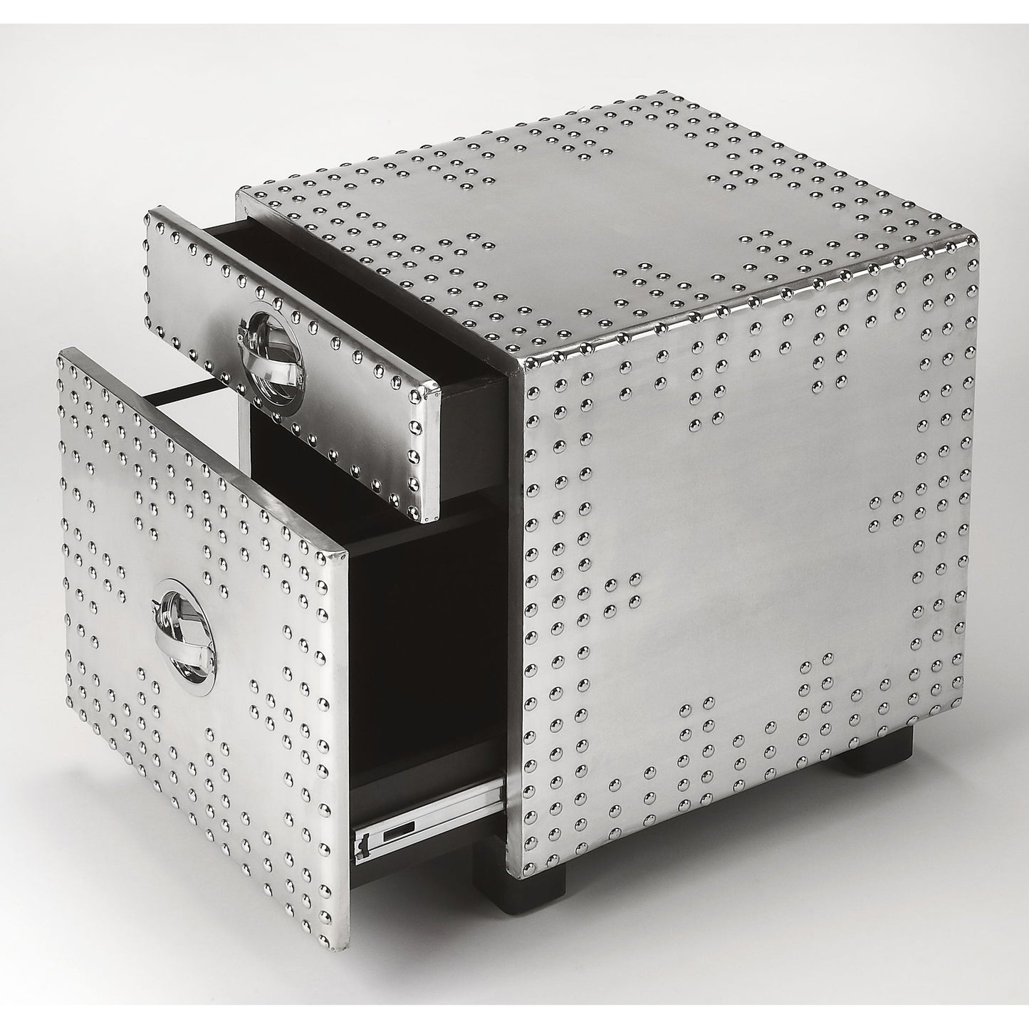 002 S-242516 | Additional Silo | Iconic Aviator File Cabinet by Butler Specialty Company in silver and industrial chic. Made from aluminum, mdf, iron, mango wood in a modern style.