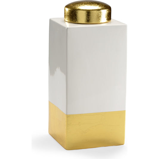 001 SR-383670 | Primary Silo | Rachel Vase by Chelsea House in white glaze, gold leaf. Made from white glaze finish in a eclectic & global style.