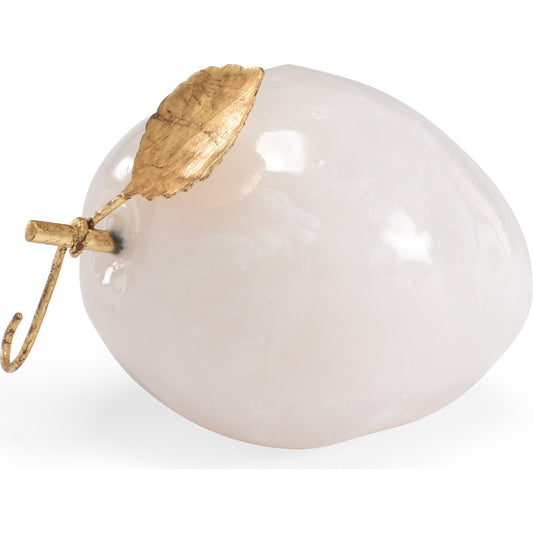 001 SR-383556 | Primary Silo | Pear by Chelsea House in white marble, antique gold leaf. Made from white marble finish in a modern style.