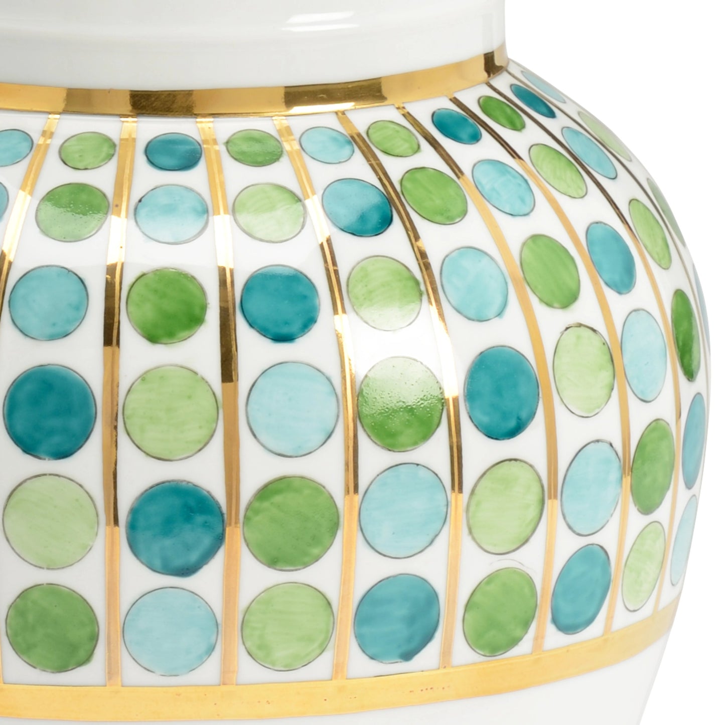 002 SR-382199 | Additional Silo | Cambridge Vase by Chelsea House in greens, white, gold. Made from porcelain in a transitional style.