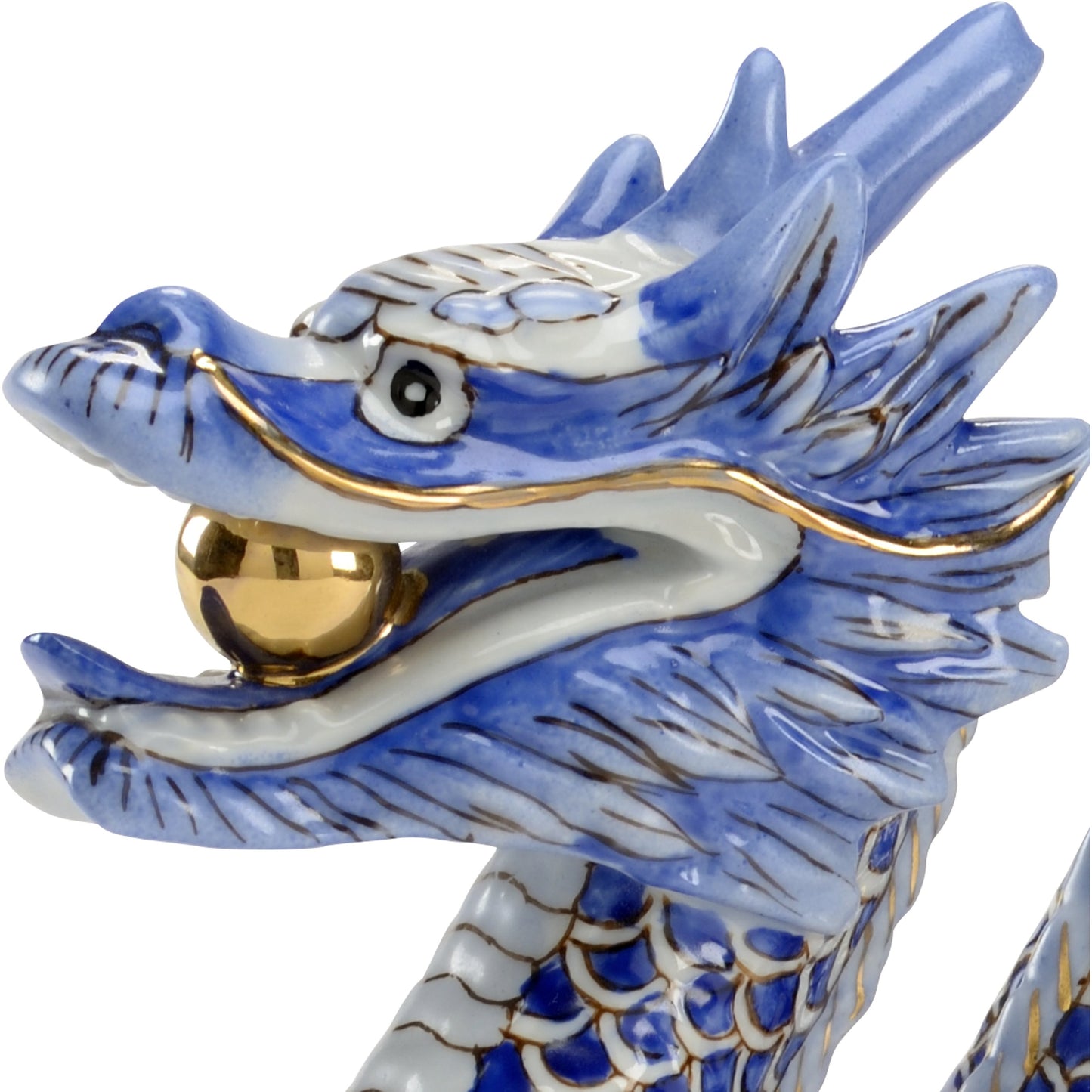 002 SR-382071 | Additional Silo | Blue Dragon by Chelsea House in blue, off white, metallic gold. Made from porcelain in a eclectic & global style.
