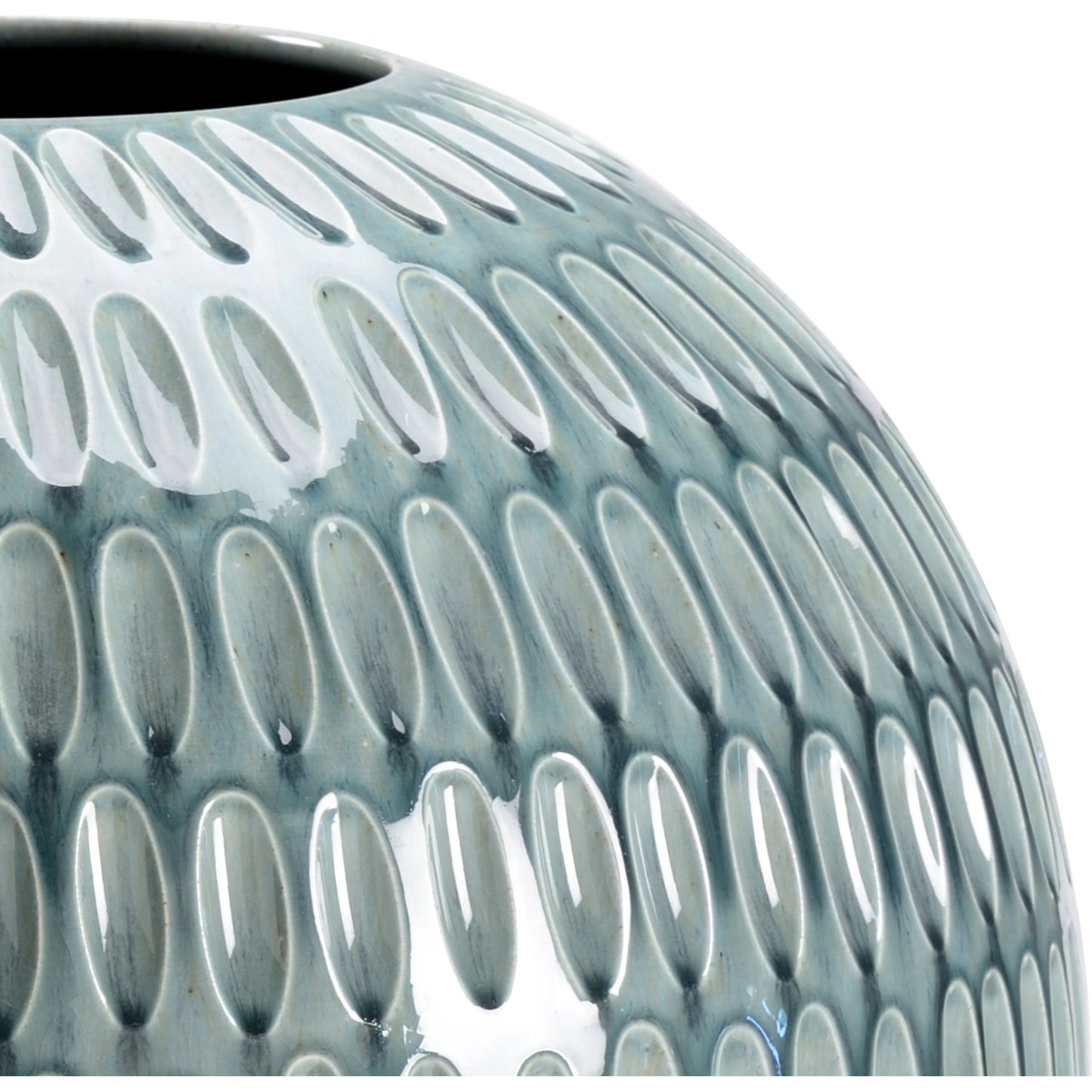 002 SR-383790 | Additional Silo | Round Dimpled Vase by Chelsea House in sea green glaze. Made from ceramic in a modern style.