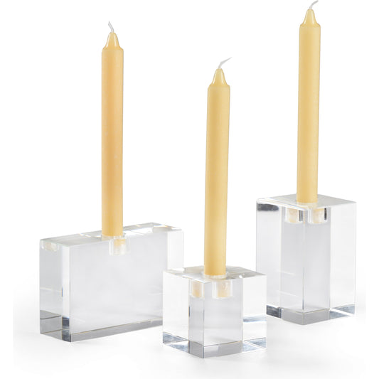 001 SR-384133 | Primary Silo | Trifoil Candlesticks by Chelsea House in clear. Made from crystal in a modern style.