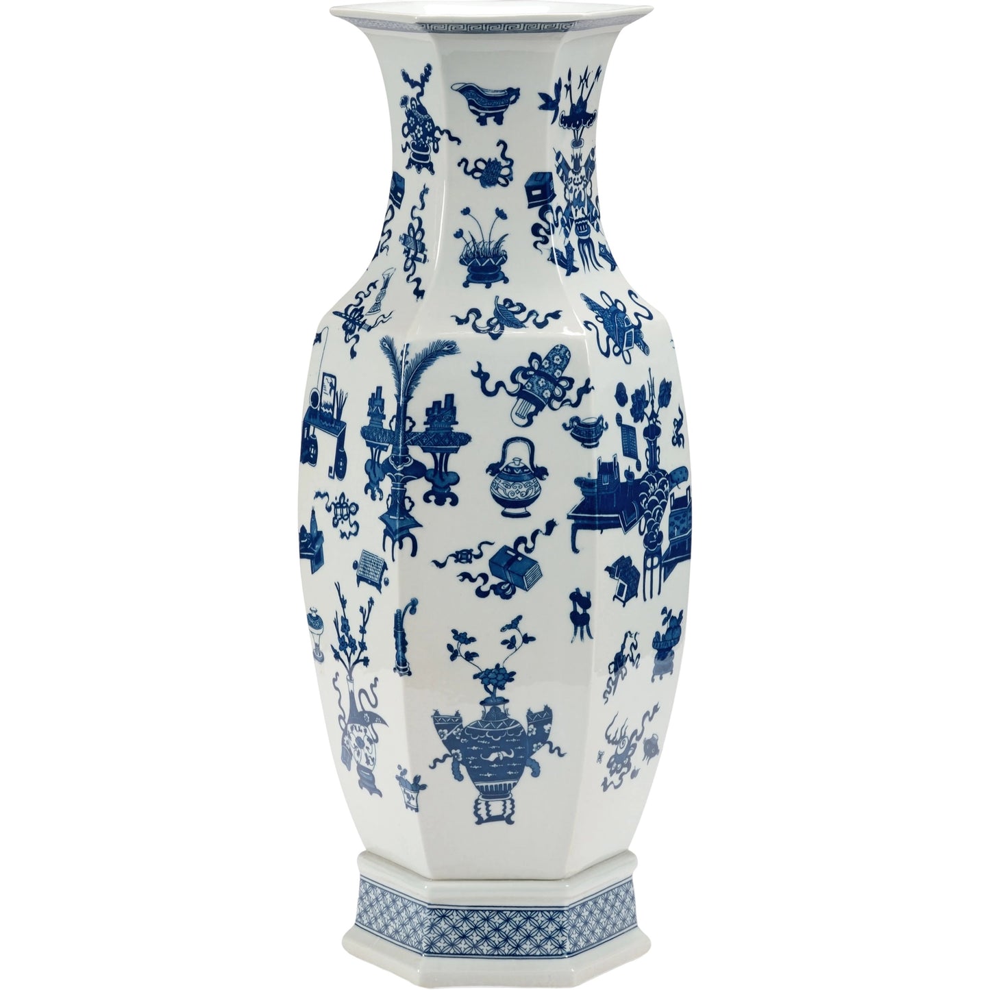 001 SR-383295 | Additional Silo | Ming Vase by Chelsea House in blue, white glaze. Made from ceramic in a eclectic & global style.