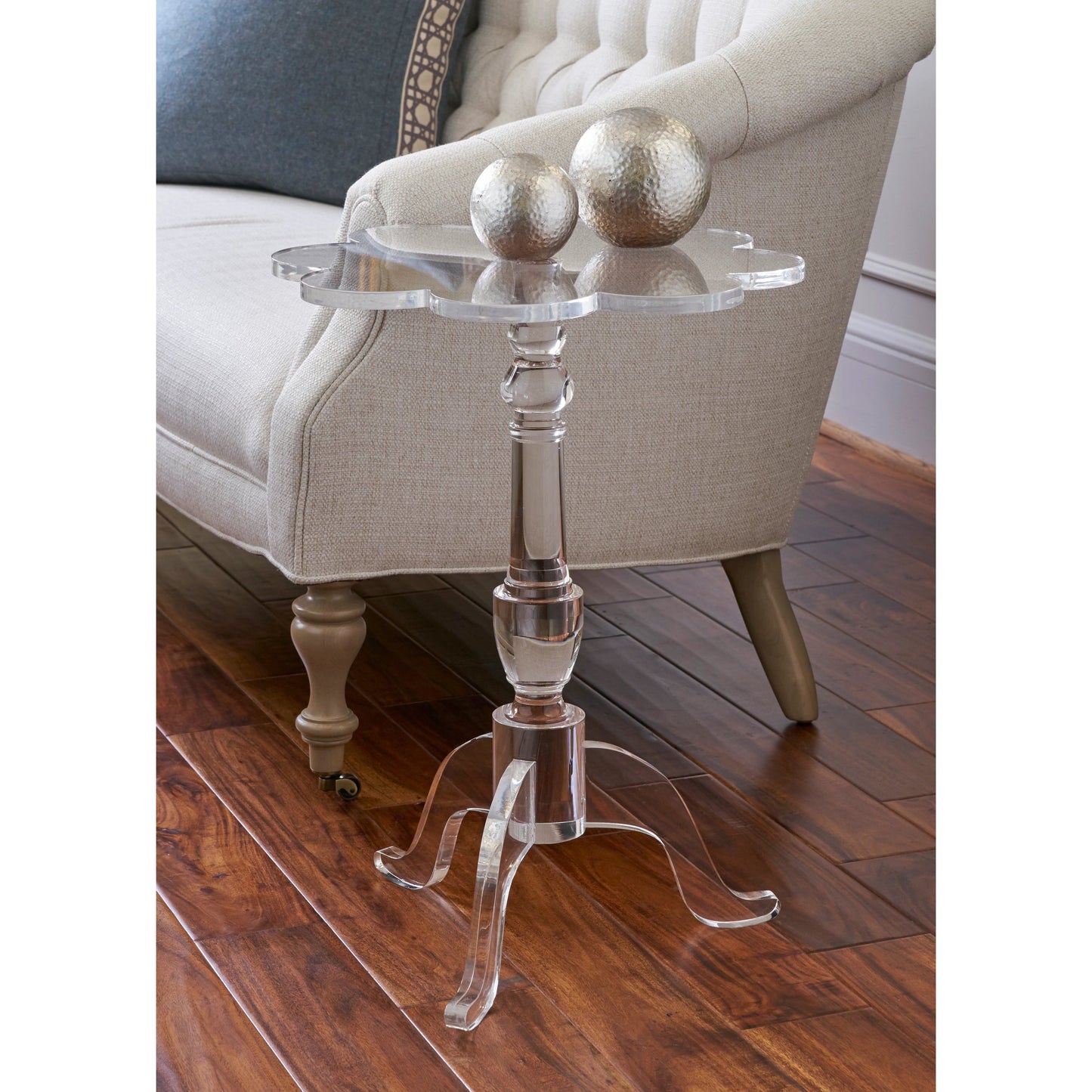 003 SR-383334 | Lifestyle | Mount Pleasant Side Table by Chelsea House in clear. Made from acrylic in a transitional style.