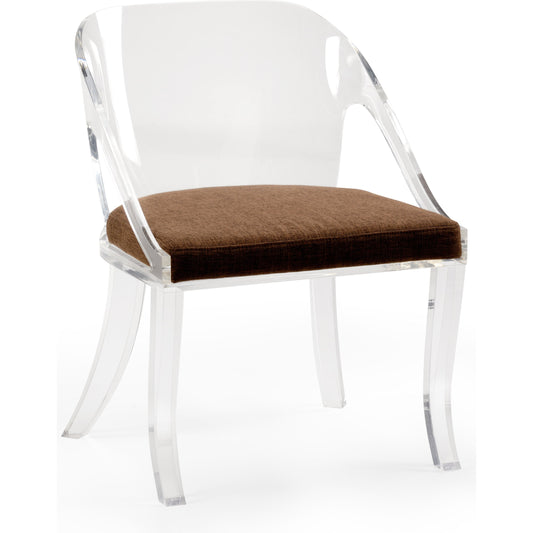 Williams Chair by Chelsea House in clear, gray. Made from acrylic, linen in a transitional style.