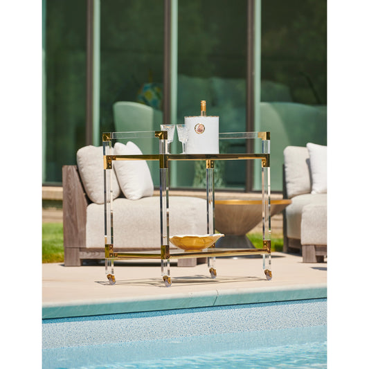 Bamboo Cachepot by Chelsea House in metallic gold, white glaze. Made from ceramic in a modern style.