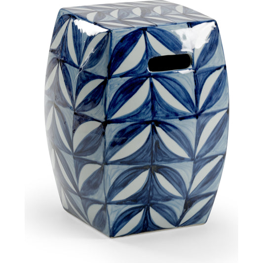 Sanibel Garden Seat by Chelsea House in blue, white glaze. Made from porcelain in a eclectic & global style.