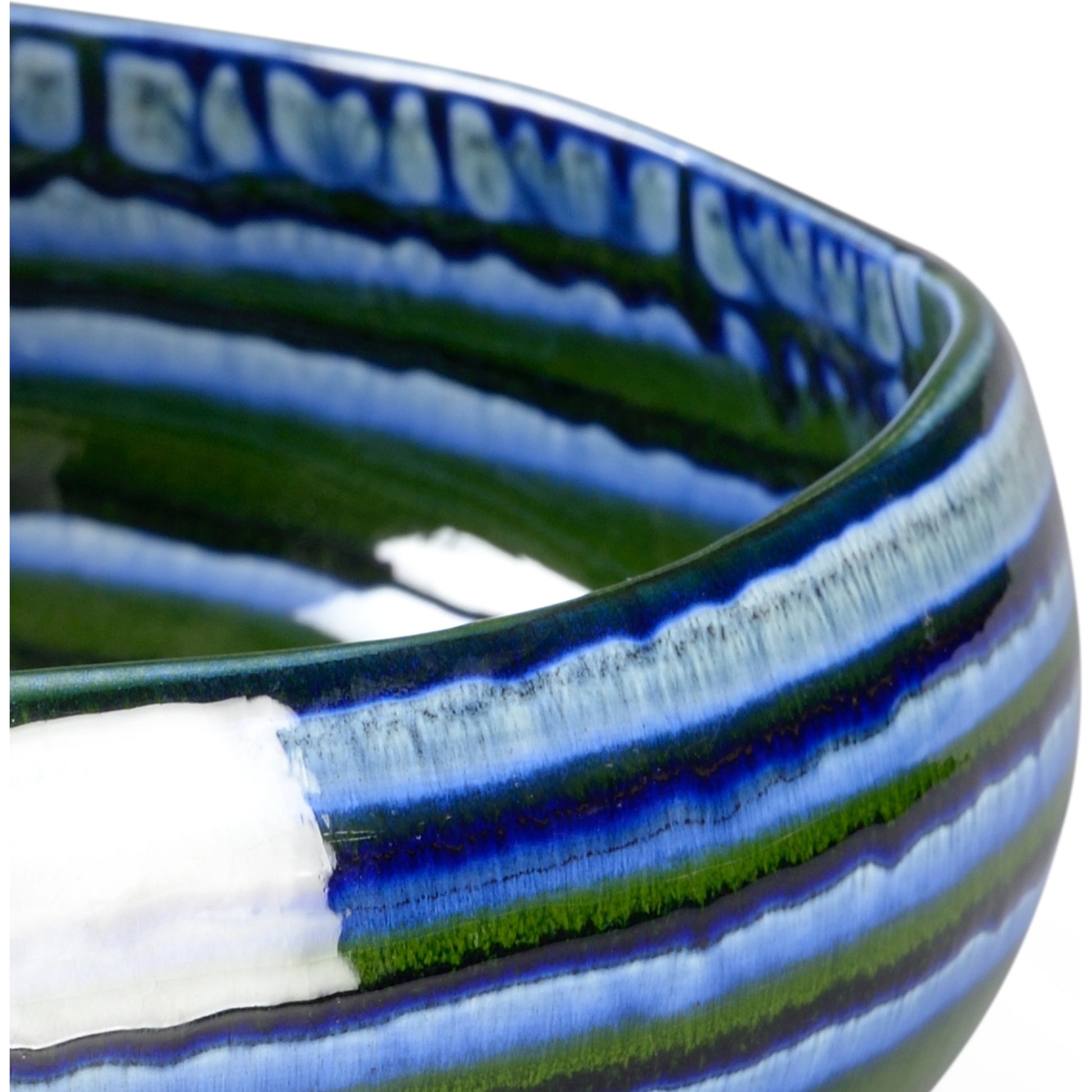Swirl Bowl by Chelsea House in blue, green glaze. Made from ceramic in a modern style.