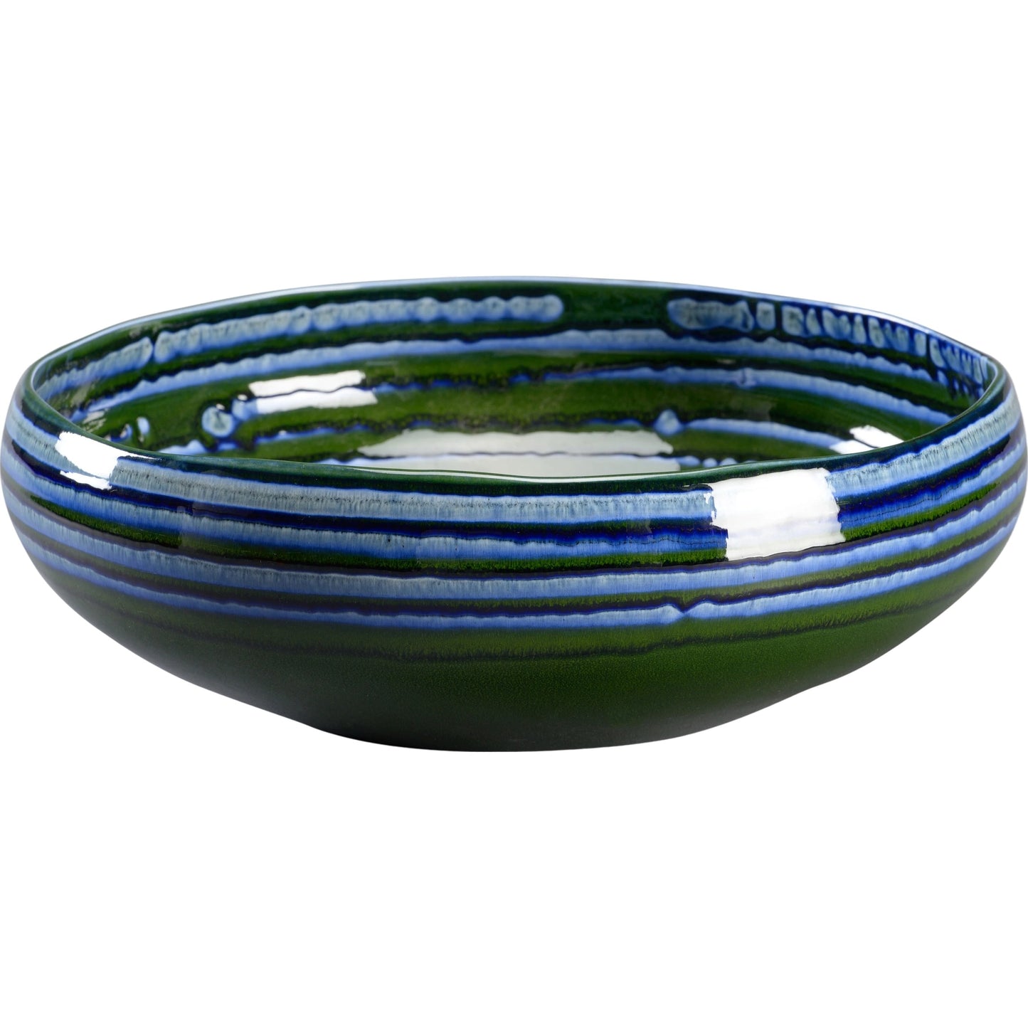 001 SR-384024 | Primary Silo | Swirl Bowl by Chelsea House in blue, green glaze. Made from ceramic in a modern style.