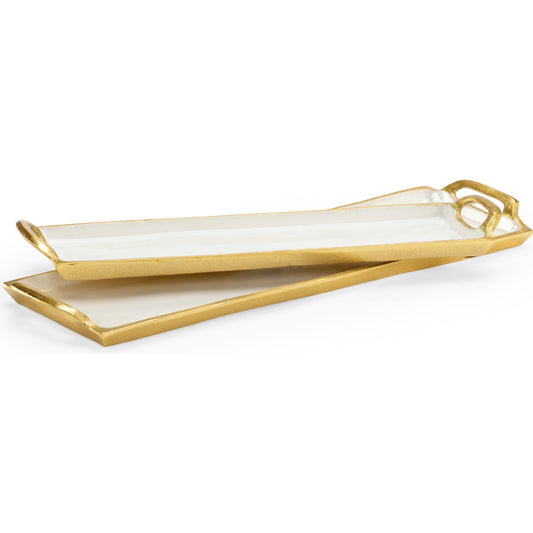 Enamel Trays by Chelsea House. Made from aluminum in a transitional style.