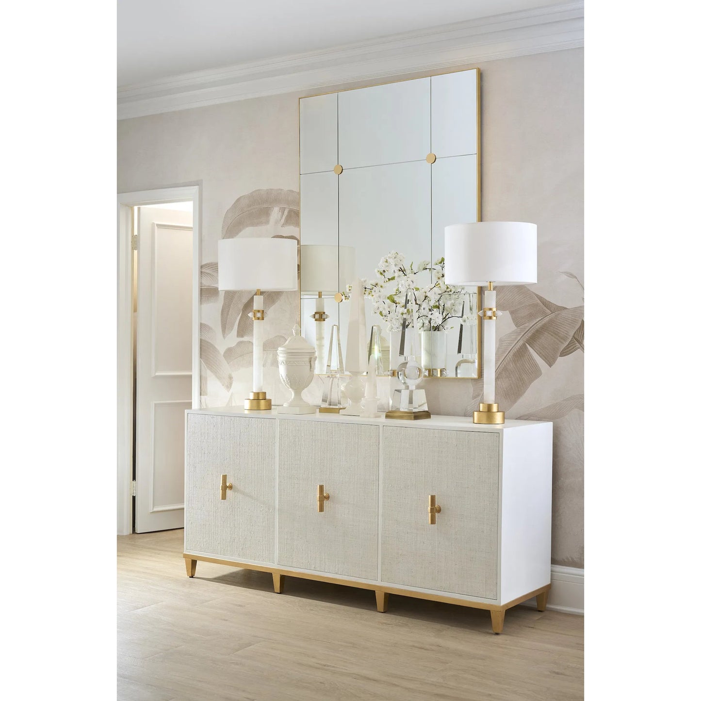 003 SR-383756 | Lifestyle | Roman Vase by Chelsea House in matte white glaze. Made from ceramic in a cottage & farmhouse style.