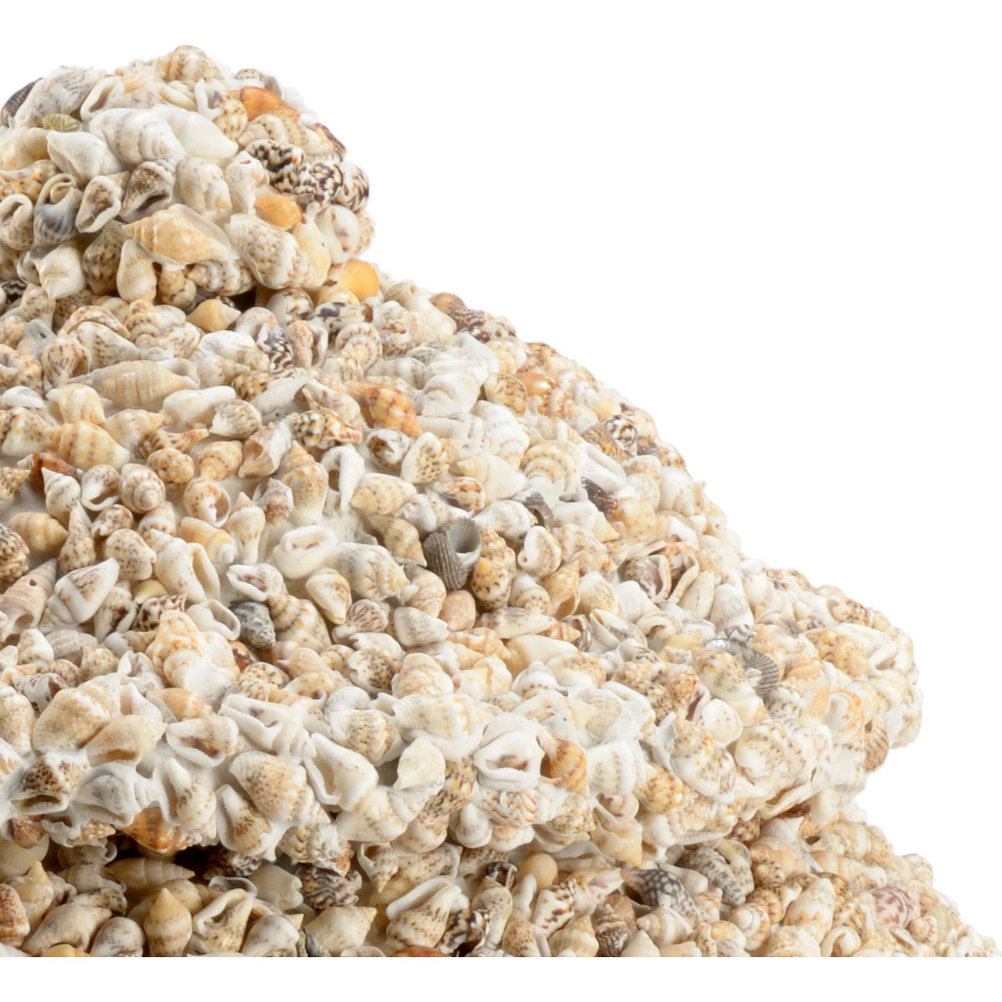 002 SR-383883 | Additional Silo | Shell Covered Urn by Chelsea House in natural nassa. Made from shells in a coastal style.