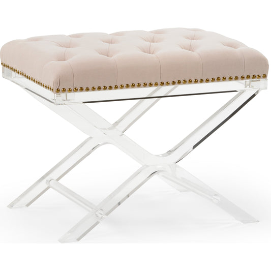 Soho Tufted Bench by Chelsea House in clear, natural. Made from acrylic, muslin in a transitional style.