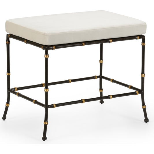001 SR-782600 | Primary Silo | Saigon Bench by Chelsea House in espresso, gold, cream. Made from metal, fabric in a eclectic & global style.