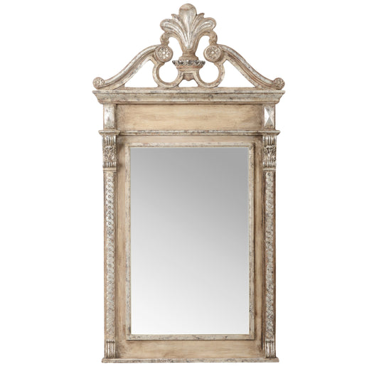 Grand Entrance Mirror by Chelsea House in old world silver, antique. Made from wood, mirror in a cottage & farmhouse style.