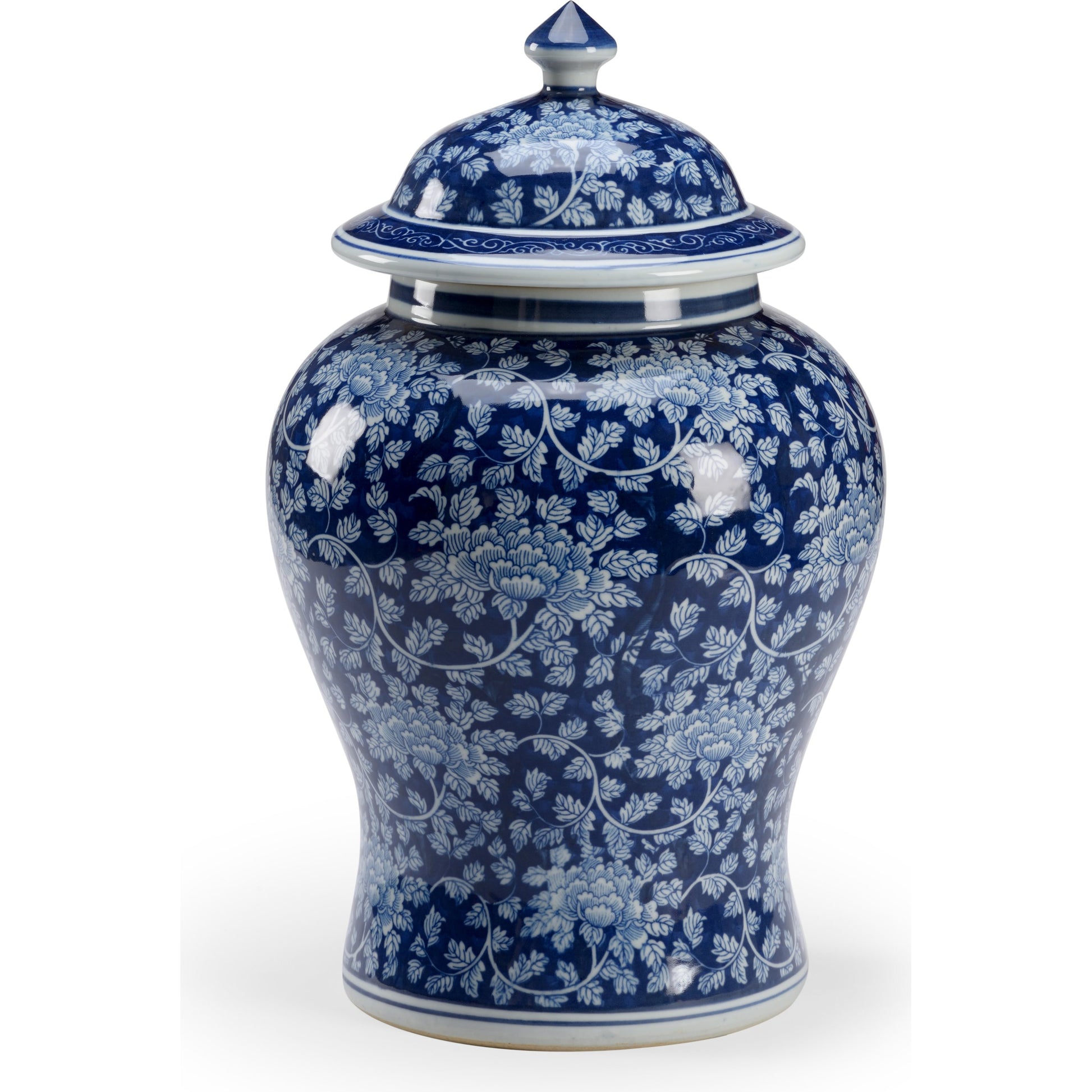 Clarke I Vase by Chelsea House in blue, white glaze. Made from ceramic in a traditional style.