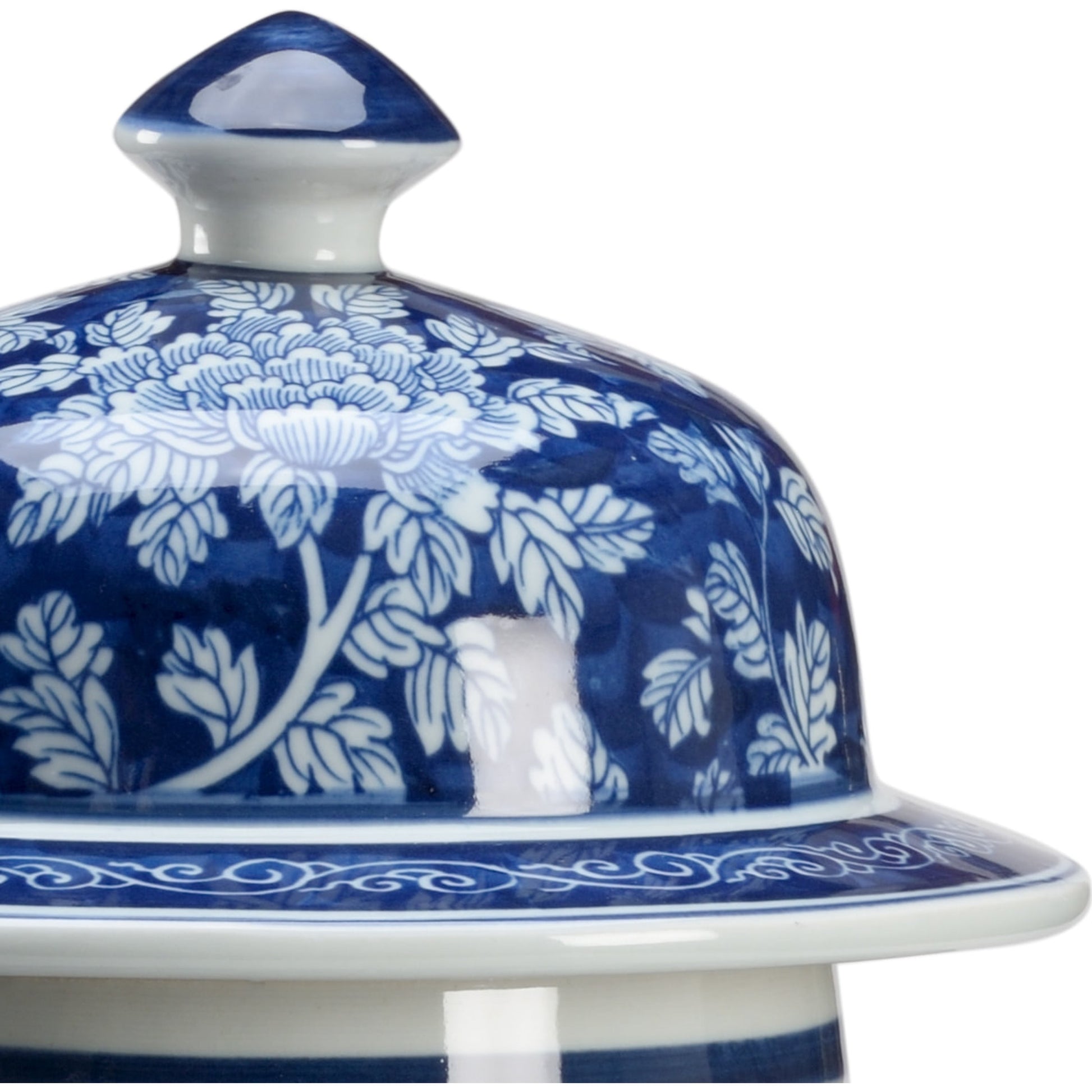 Clarke I Vase by Chelsea House in blue, white glaze. Made from ceramic in a traditional style.