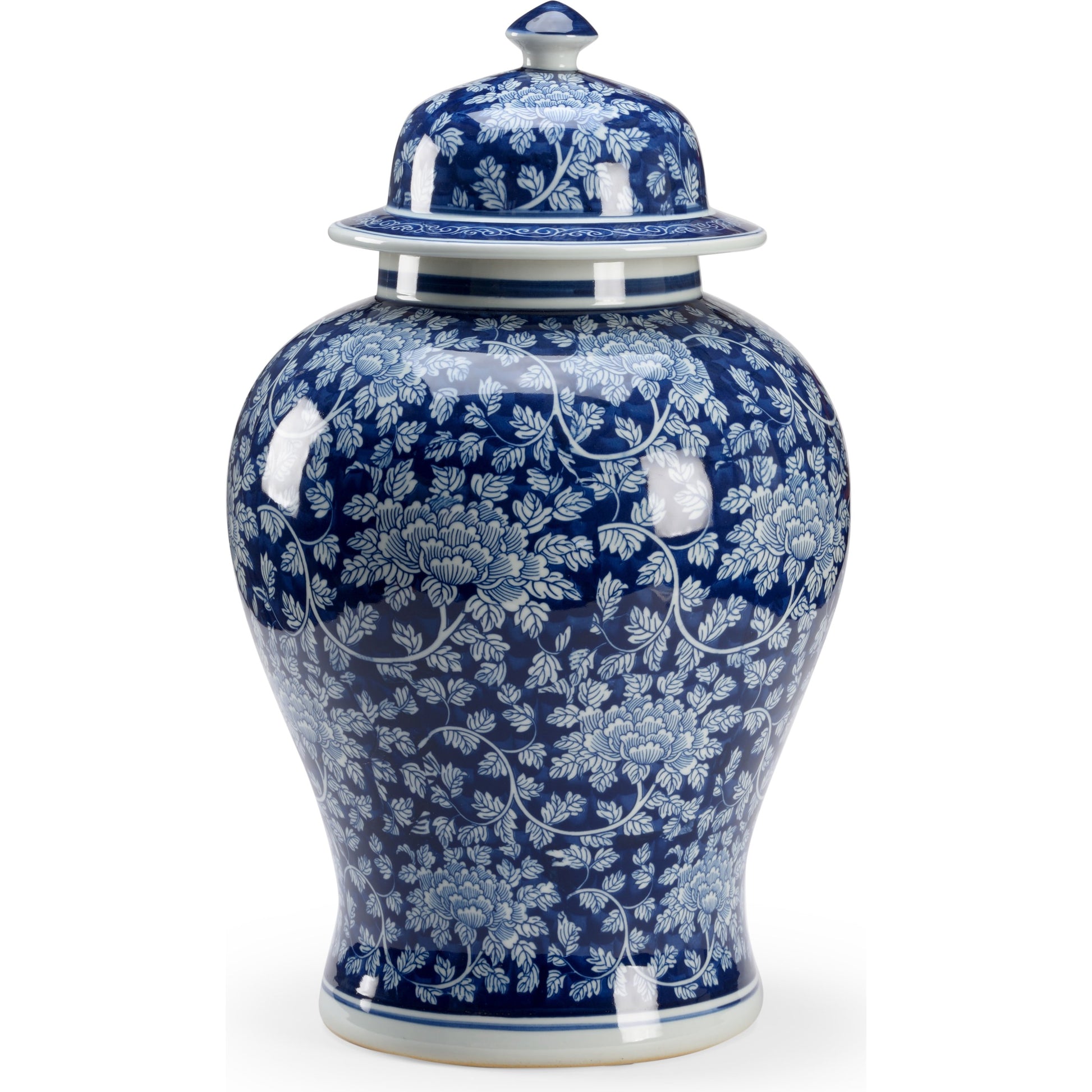 Clarke I Vase by Chelsea House in blue, white glaze. Made from ceramic in a traditional style.