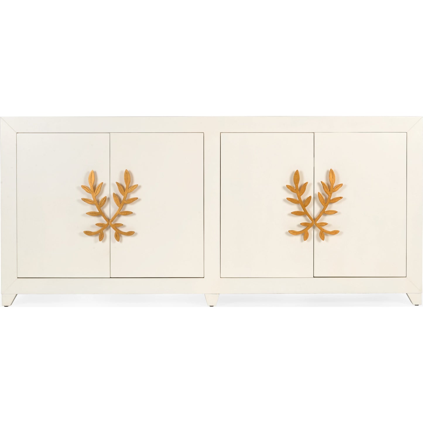 003 SR-782528 | Additional Silo | Longleaf Four Door Cabinet by Chelsea House in antique white, gold leaf. Made from wood, metal in a transitional style.