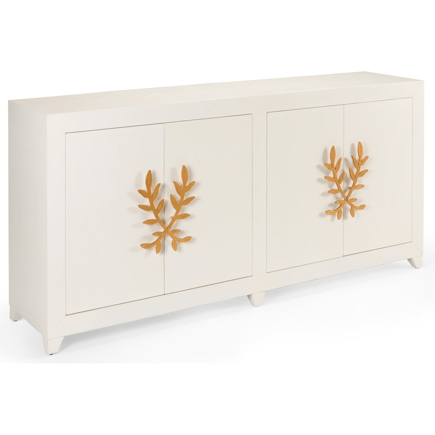 001 SR-782528 | Primary Silo | Longleaf Four Door Cabinet by Chelsea House in antique white, gold leaf. Made from wood, metal in a transitional style.