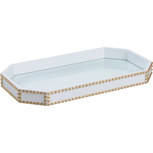 Chic Studded Tray by Chelsea House. Made from leather on wood in a modern style.