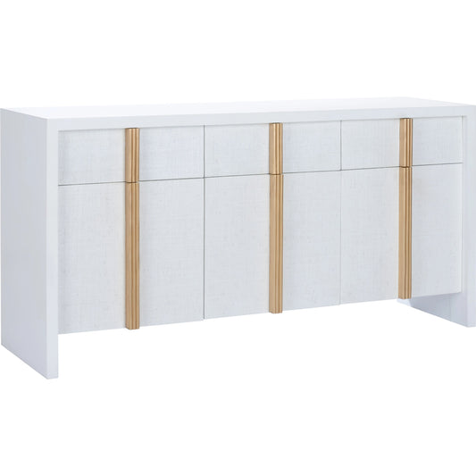 001 SI-2105515 | Primary Silo | Tailored Cabinet by Chelsea House in white, gold. Made from wood/raffia in a modern style.