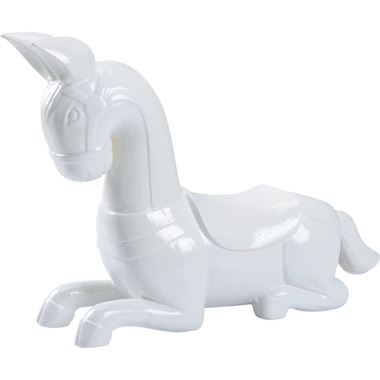 Majestic Horse Sculpture by Chelsea House in white glaze. Made from ceramic in a modern style.