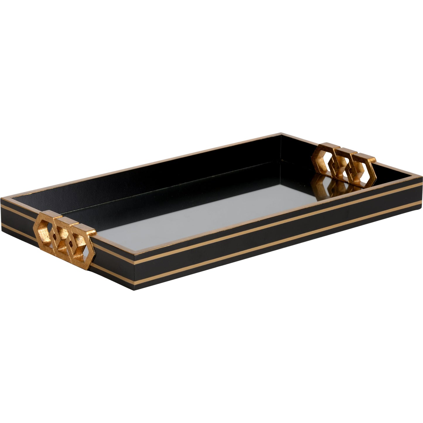 061 SI-2105232 | Primary Silo | Copas Serving Tray by Chelsea House. Made from wood/glass in a modern style.
