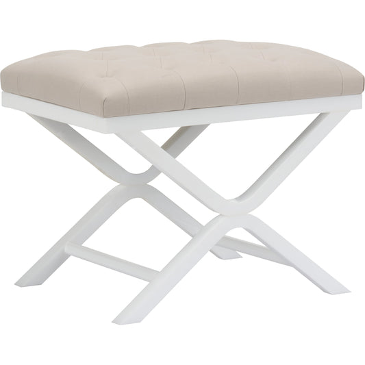 001 SI-2105583 | Primary Silo | Soho Tufled Bench by Chelsea House in white, natural. Made from acrylic/muslin in a modern style.