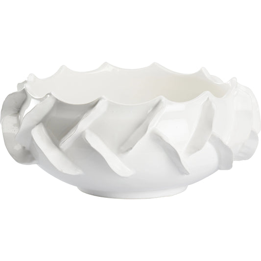 001 SI-2105641 | Primary Silo | Shard Bowl by Chelsea House in glossy white glaze. Made from ceramic in a modern style.