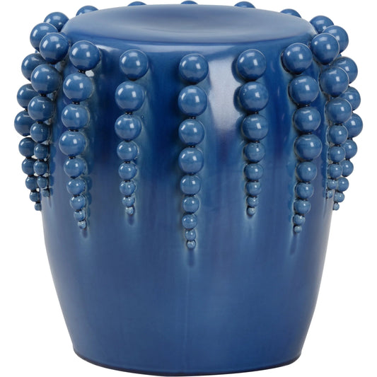 Sea Urchin Garden Stool by Chelsea House in crackled blue glaze. Made from unique in a coastal style.