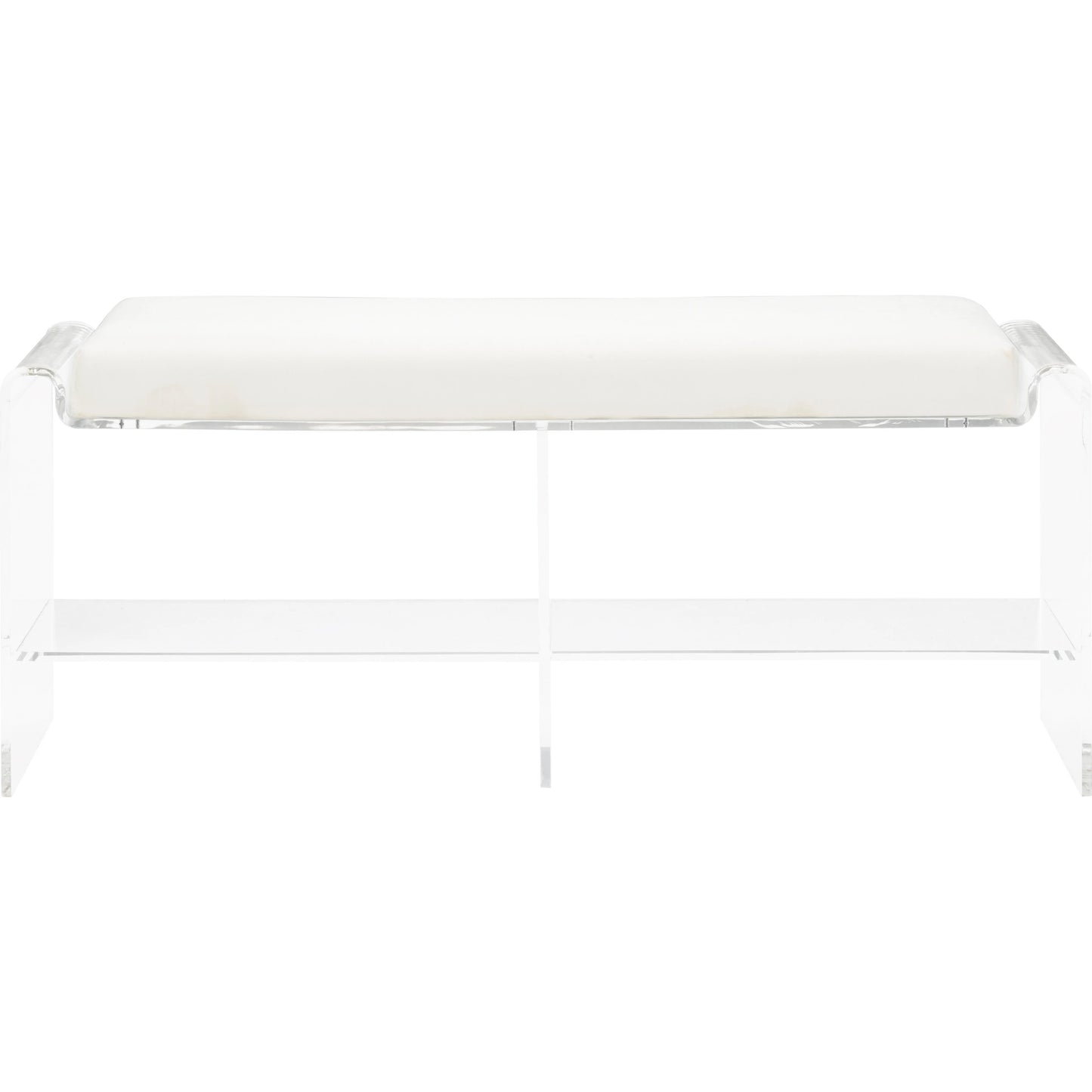 002 SI-2105741 | Additional Silo | Renee Acrylic Long Bench by Chelsea House in clear, cream. Made from acrylic/fabric in a modern style.